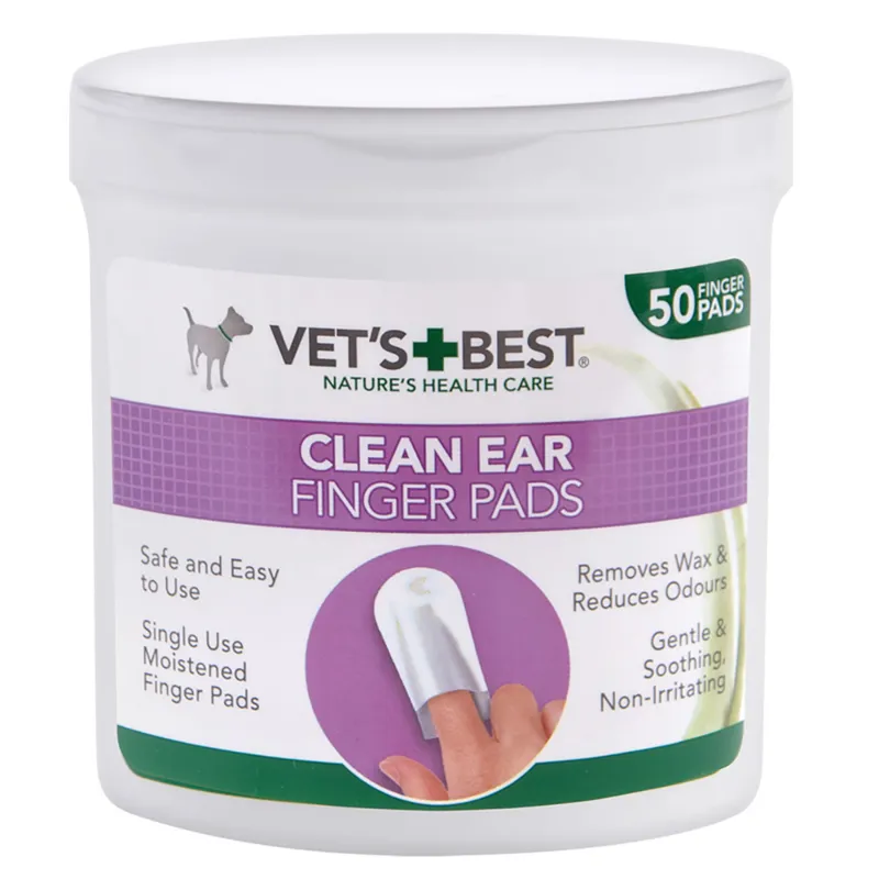 Vets Best Clean Ear Finger Pads - 50 Pads